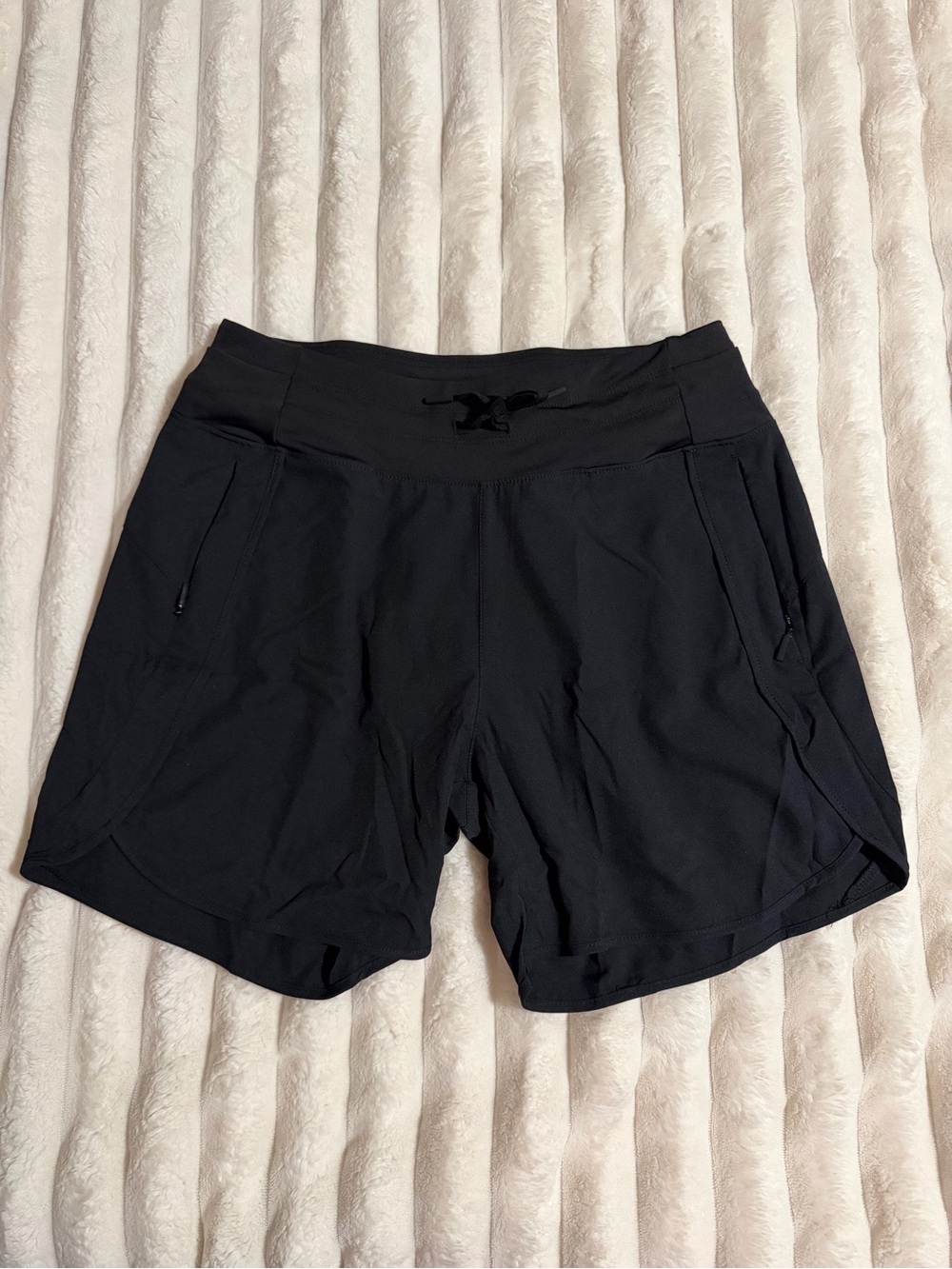 Women's Black Performance Athletic Shorts with Drawcord